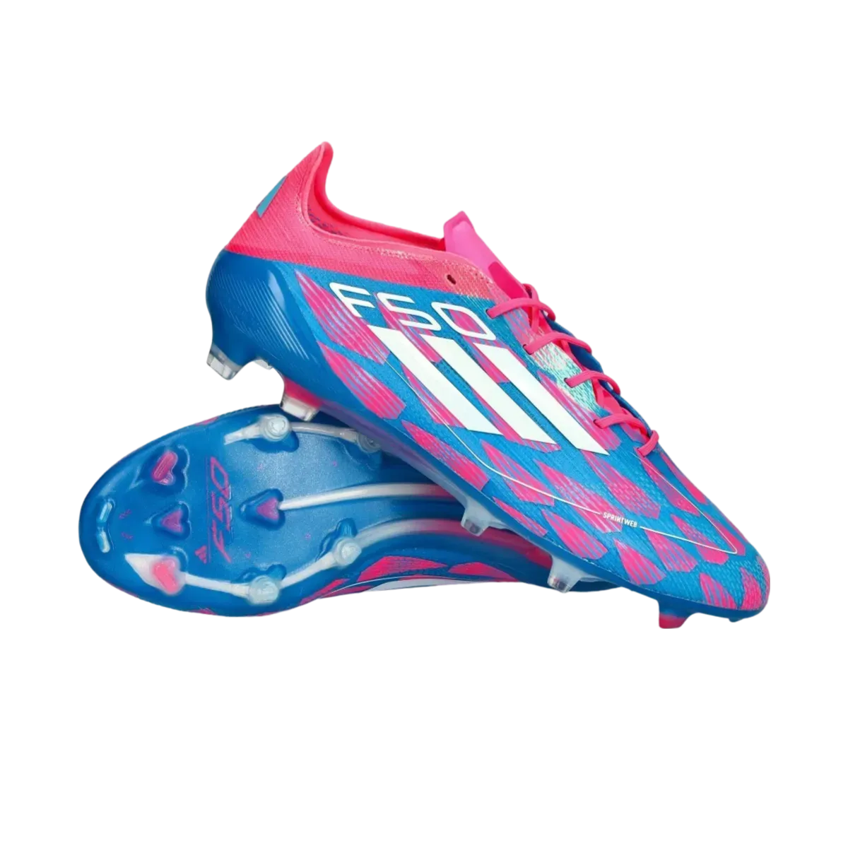 Adidas F50 Elite Pro Laceless Firm Ground Pink Bleu  - Goatkits Boots