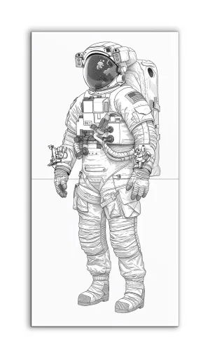 Astronauts Precision: Detailed Spacesuit Illustration