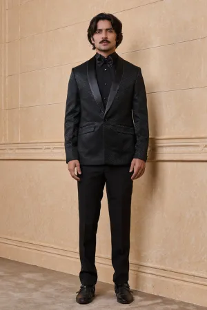 Black Jacquard Dinner Jacket Set