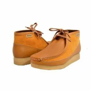 British Walkers New Castle Wallabee Boots Men's Cognac Suede and Leather