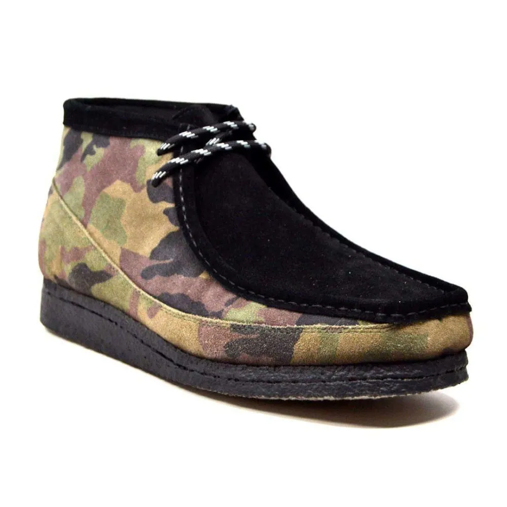 British Walkers Walker 200 Wallabee Boots Men's Camo Leather and Suede High Tops