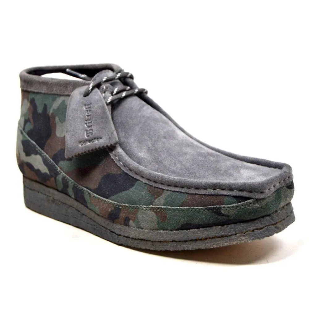 British Walkers Walker 200 Wallabee Boots Men's Camo Leather and Suede High Tops