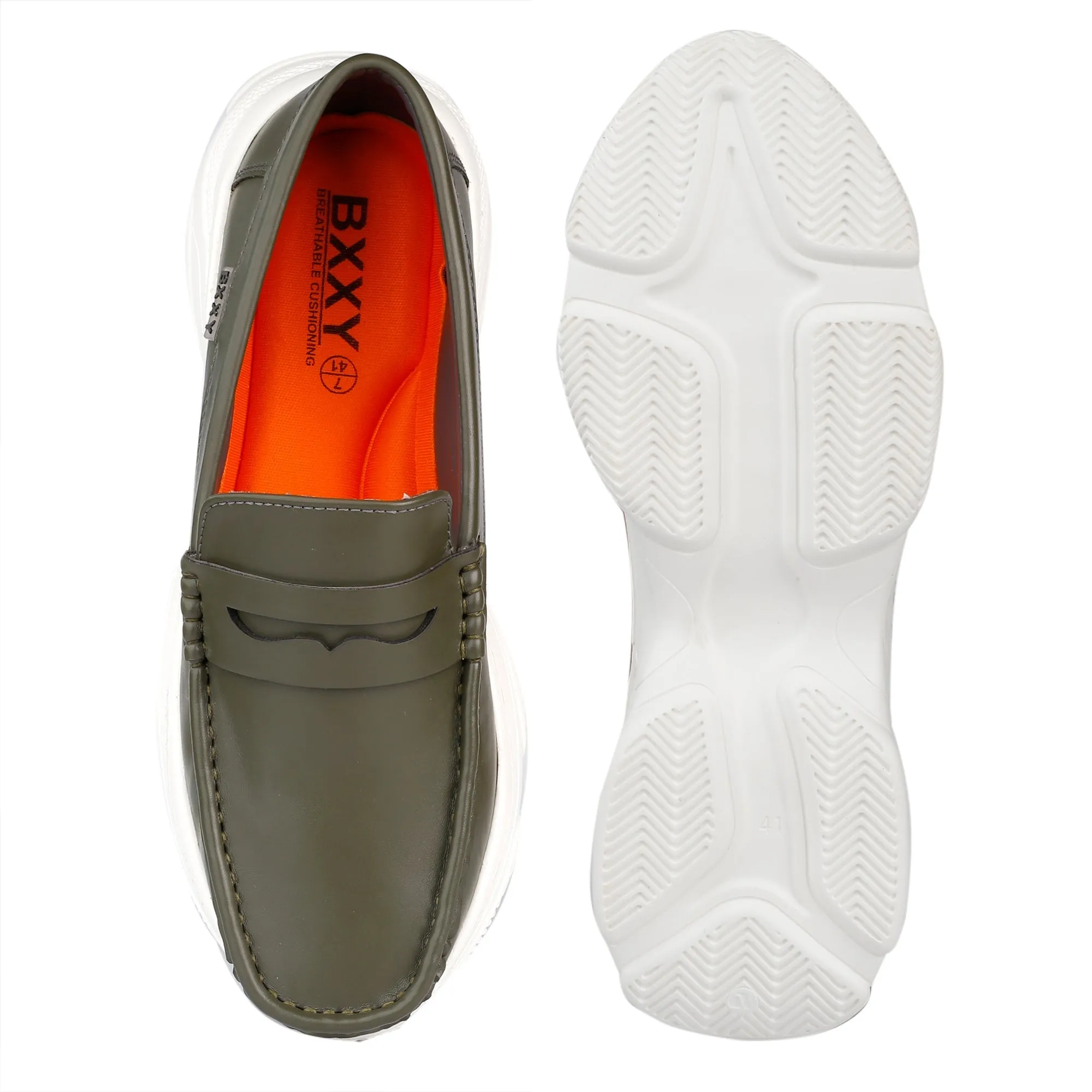 Bxxy's Men's Faux Leather Fashionable and Comfortable Slip-ons