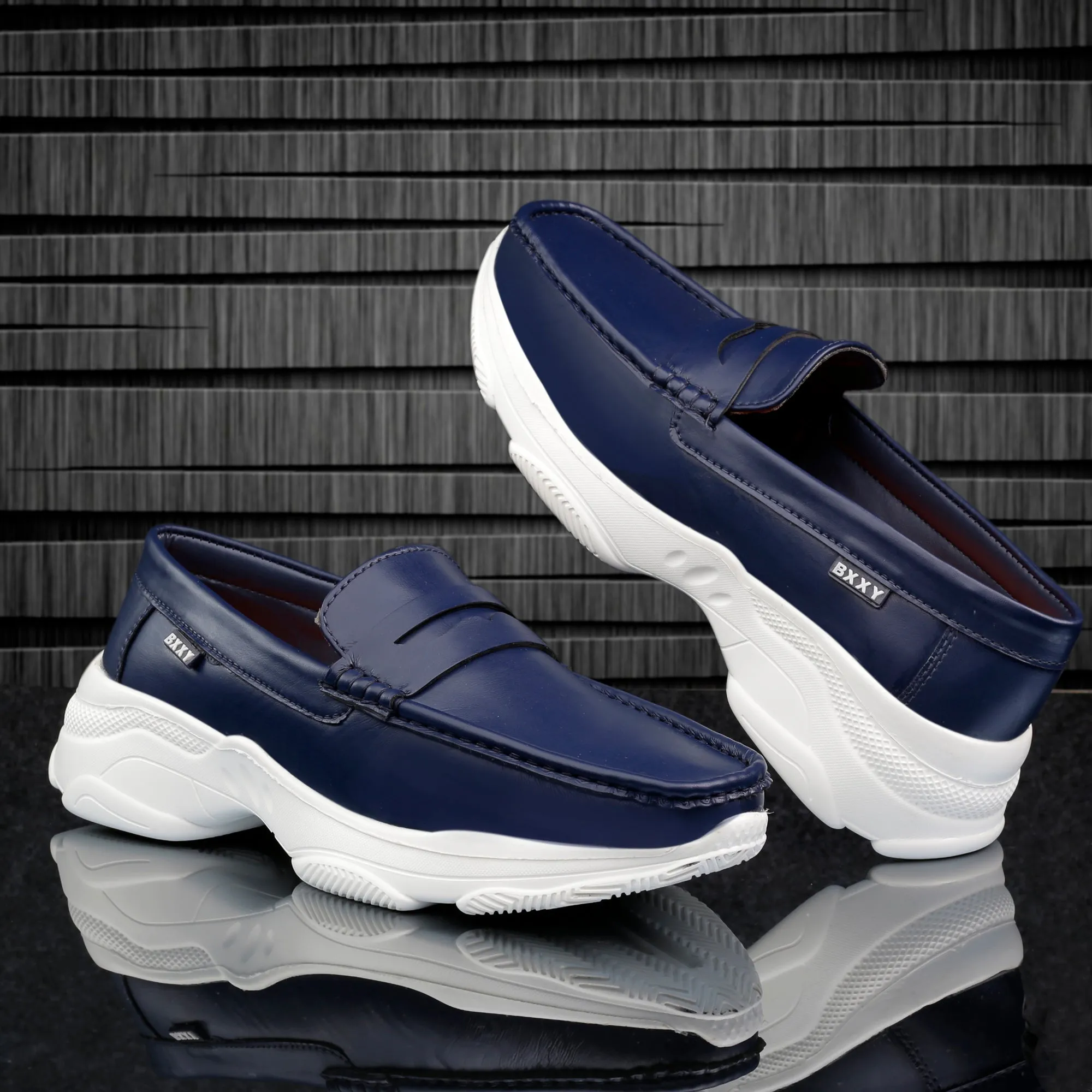 Bxxy's Men's Faux Leather Fashionable and Comfortable Slip-ons