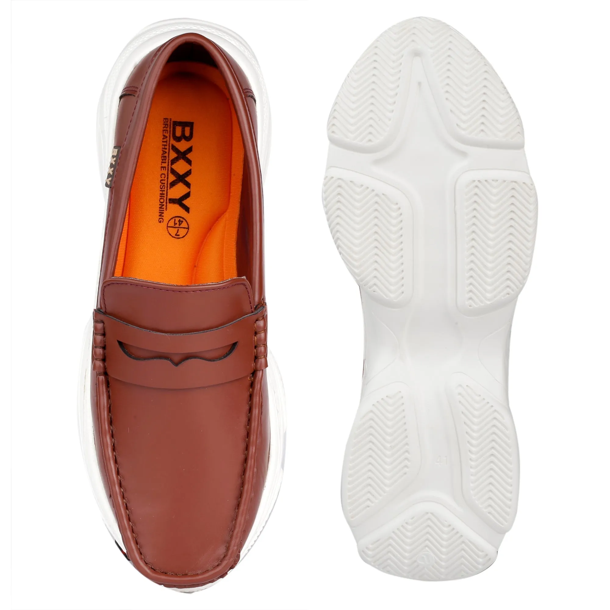 Bxxy's Men's Faux Leather Fashionable and Comfortable Slip-ons