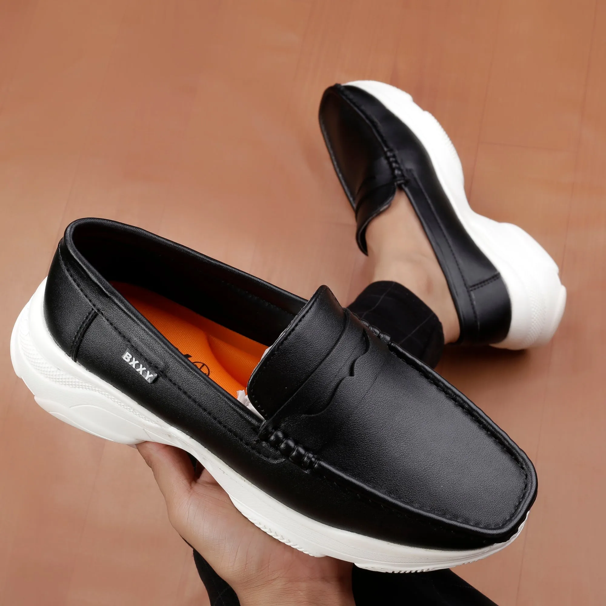 Bxxy's Men's Faux Leather Fashionable and Comfortable Slip-ons