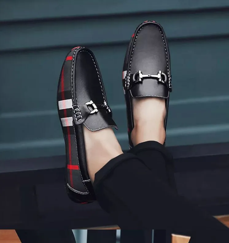 Bxxy's Stylish And Comfortable Checker Loafers for Men