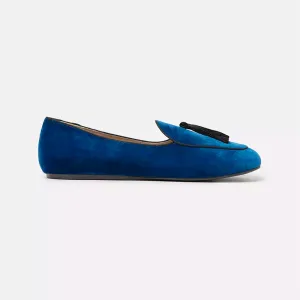 Charles Philip Elegant Silk Fabric Tasseled Loafers