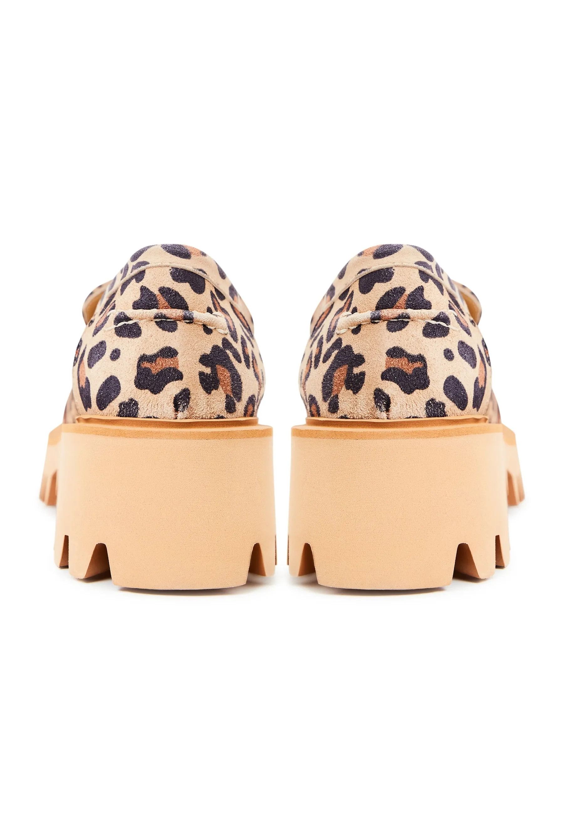 Chunky Platform Loafers - Leopard