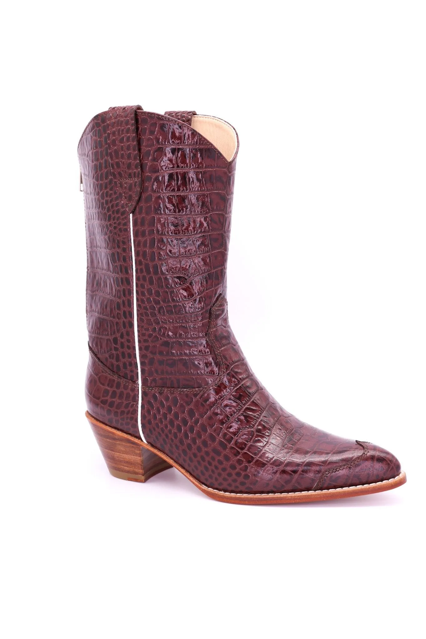 CROCODILE EMBOSSED CLEAN COWBOY BOOTS MICHELLE