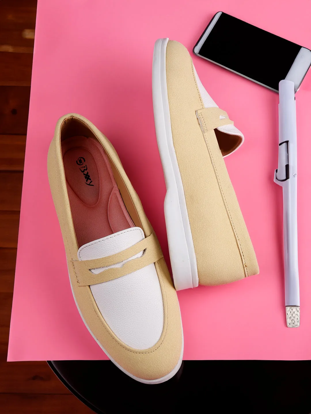 Double Colour Vegan Suede Luxe Loafers for Women