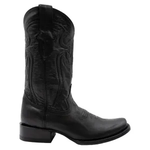 Ferrini Wyatt Black Full Grain Narrow Square Toe Leather Cowboy Boots