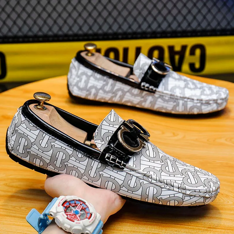 Geometric Printed Pattern Loafers