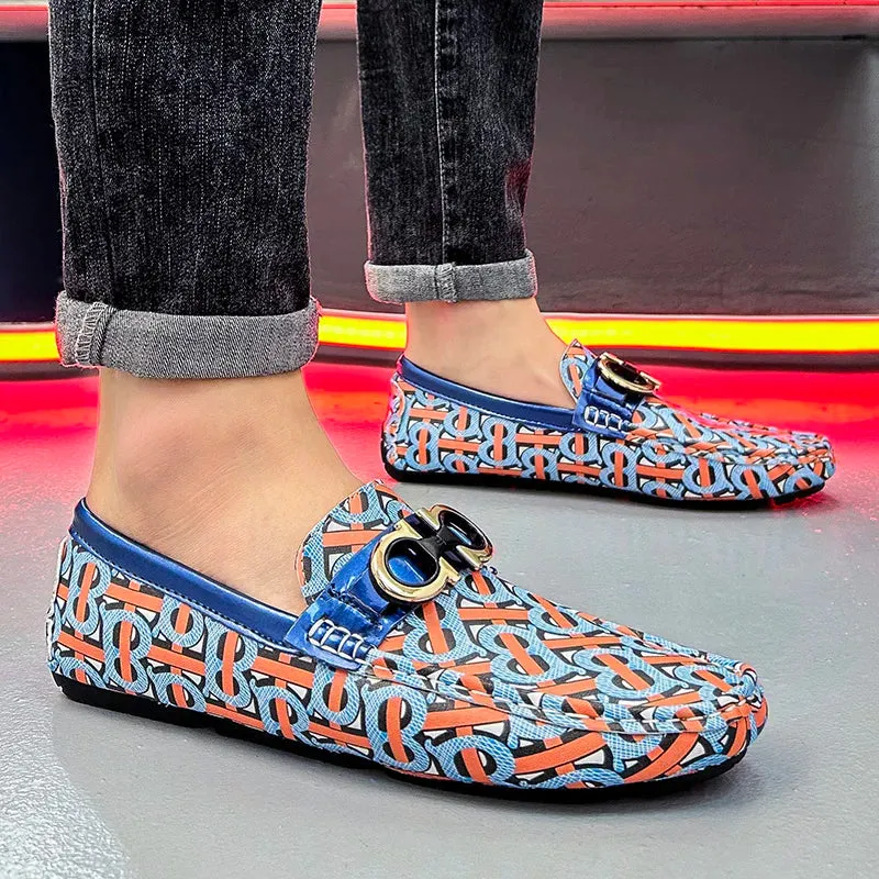 Geometric Printed Pattern Loafers