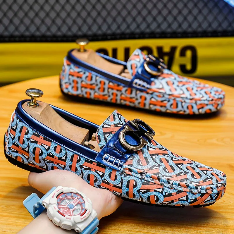 Geometric Printed Pattern Loafers