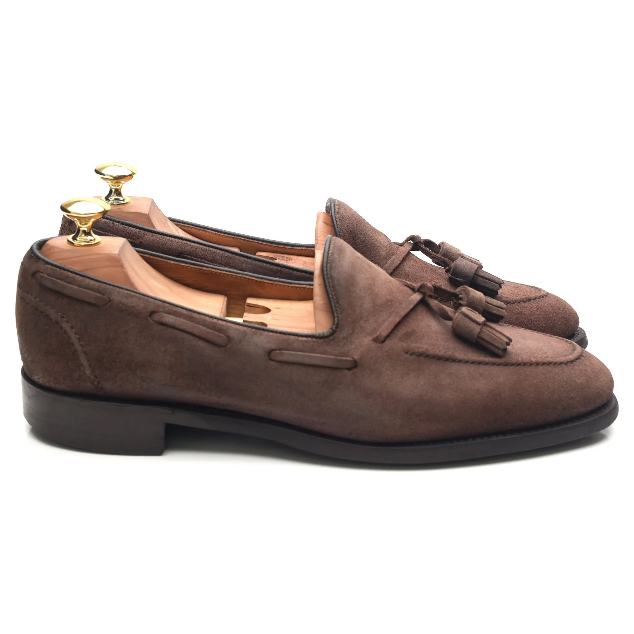 'Harry' Brown Suede Tassel Loafers UK 8.5 F