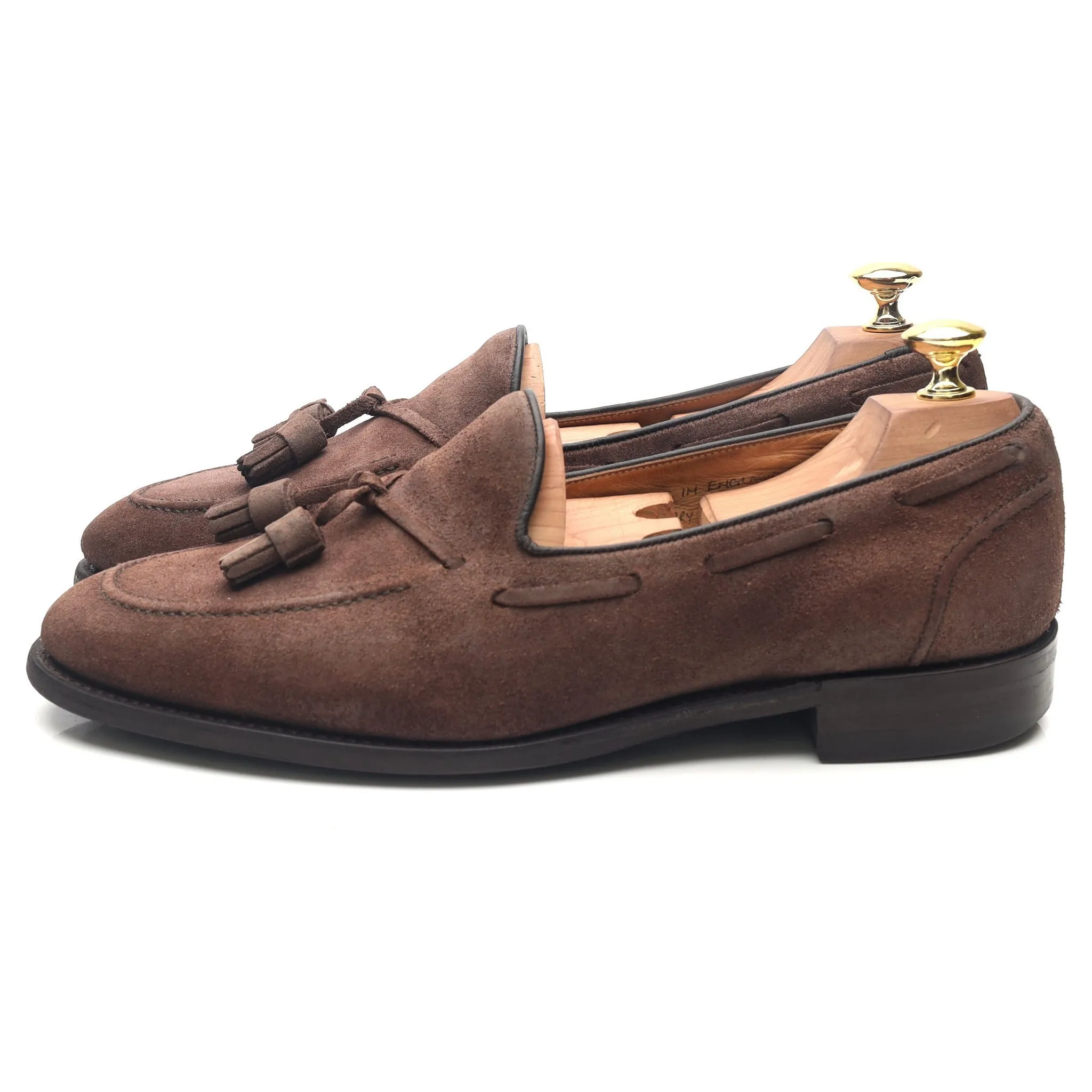 'Harry' Brown Suede Tassel Loafers UK 8.5 F