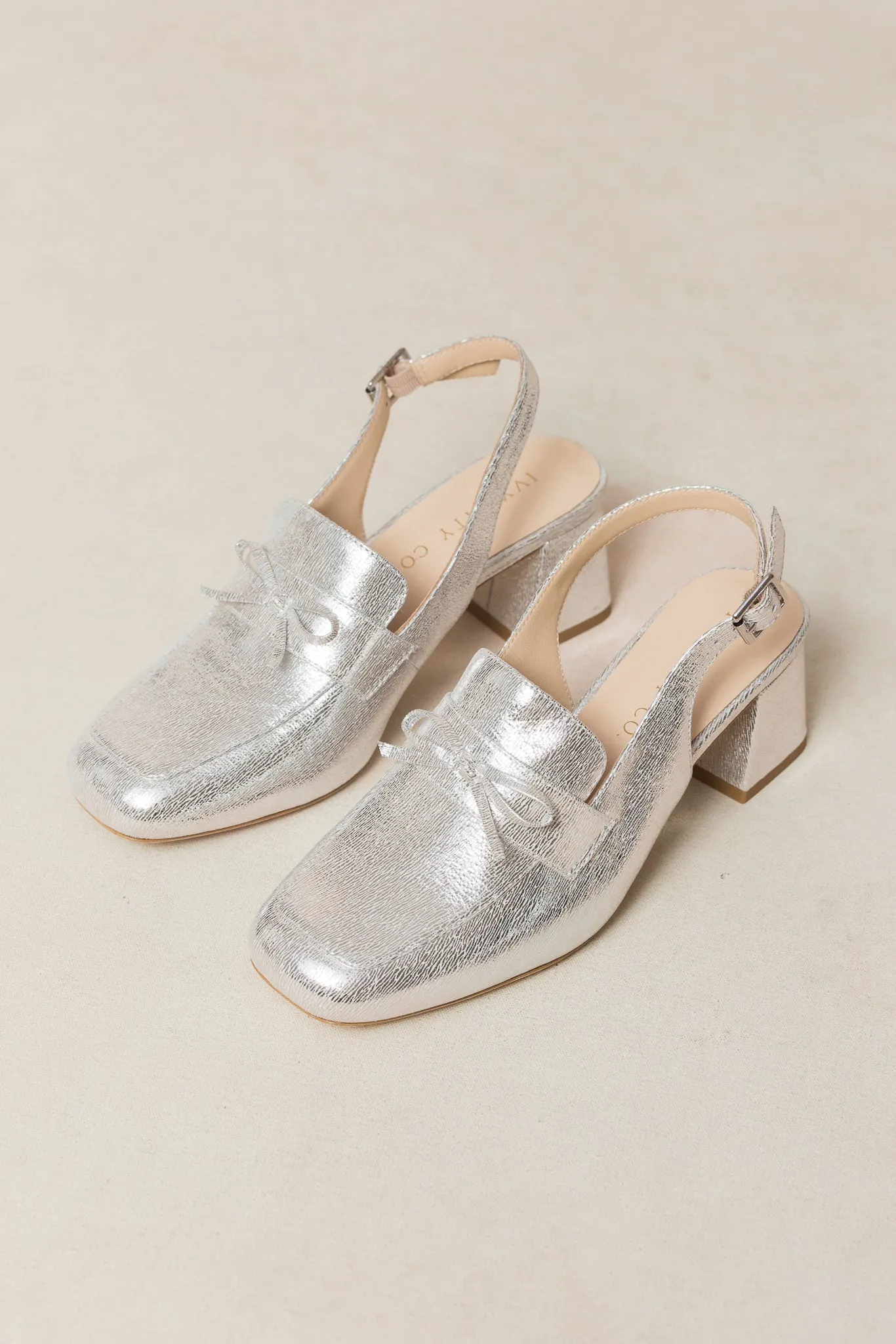 Ivy Bow Loafer in Silver - FINAL SALE