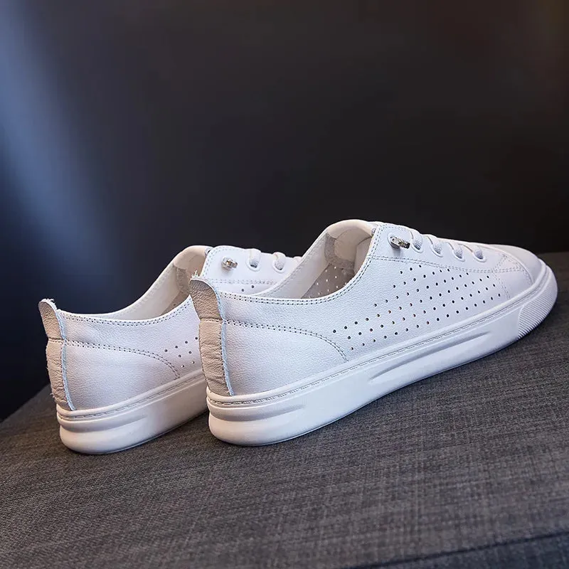 Joskaa 2024 New Platform Leather White Sneakers