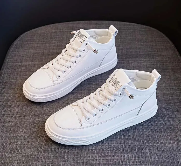 Joskaa 2024 New Platform Leather White Sneakers