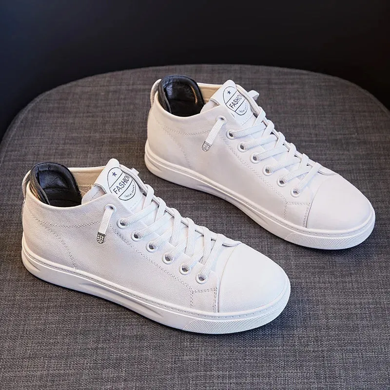 Joskaa 2024 New Platform Leather White Sneakers