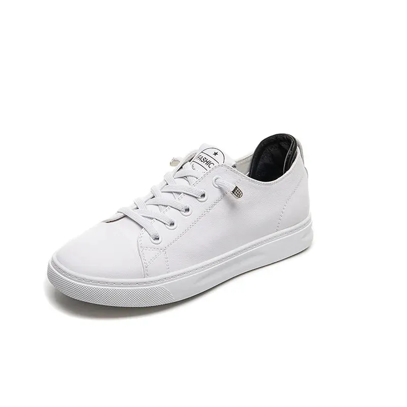 Joskaa 2024 New Platform Leather White Sneakers