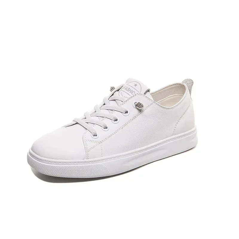 Joskaa 2024 New Platform Leather White Sneakers