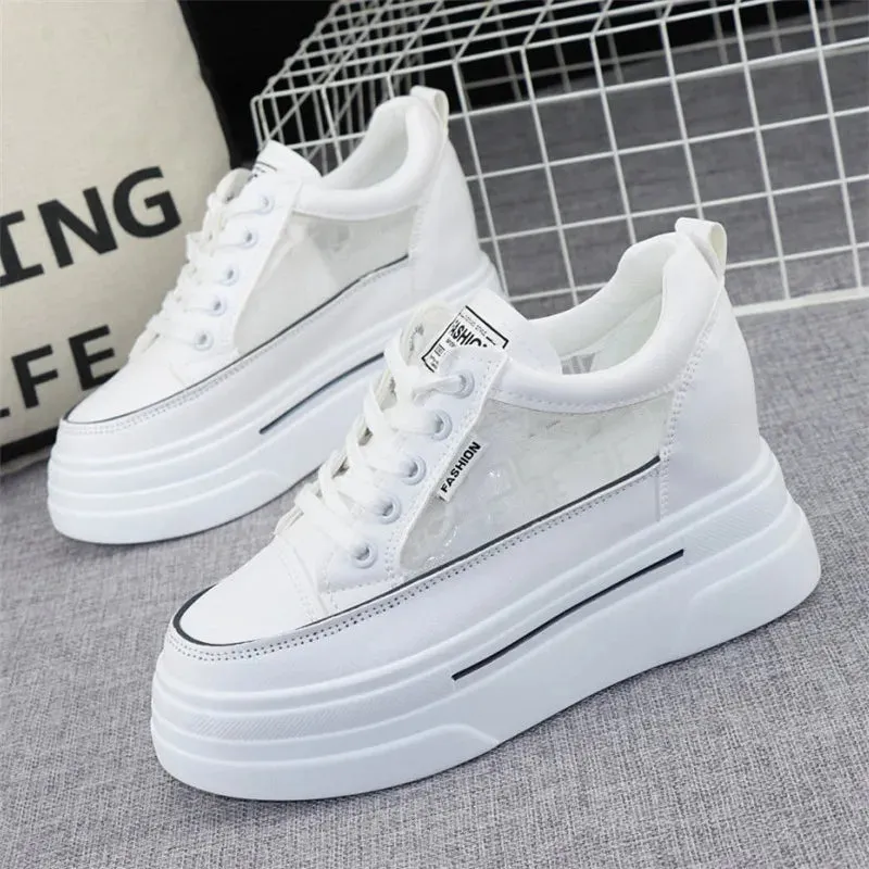 Joskaa 2024 New Platform White Leather Sneakers