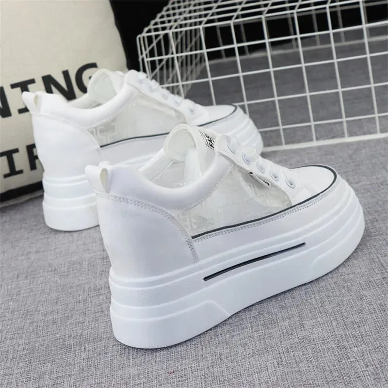 Joskaa 2024 New Platform White Leather Sneakers