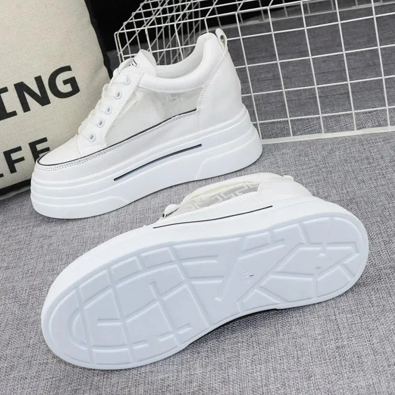 Joskaa 2024 New Platform White Leather Sneakers