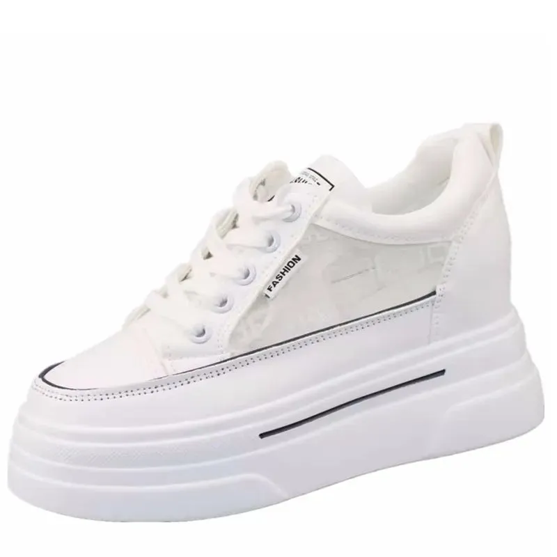 Joskaa 2024 New Platform White Leather Sneakers