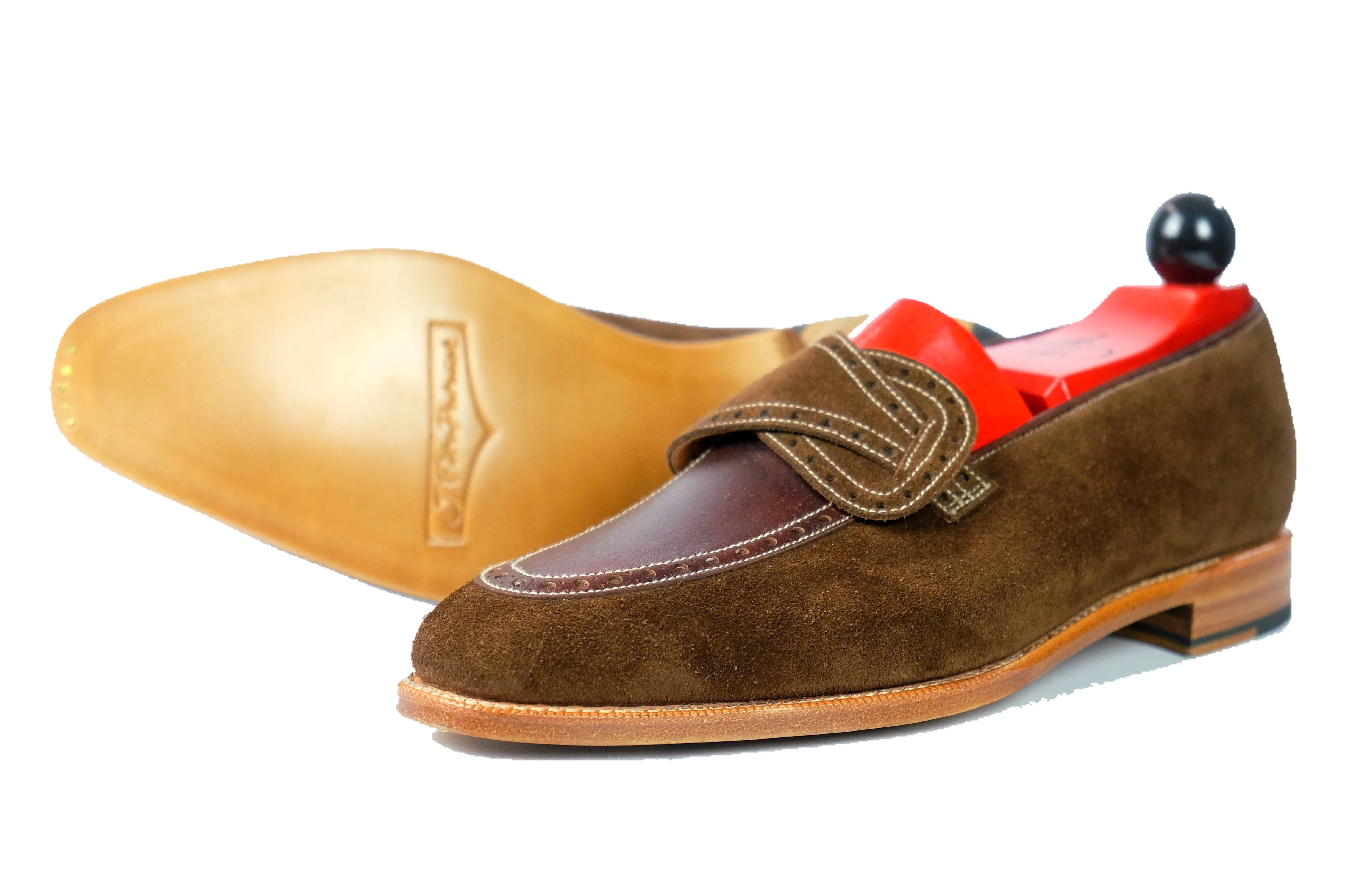 Kennewick - MTO - Dark Brown Suede / Dark Brown Museum Calf - MGF Last - Single Leather Sole