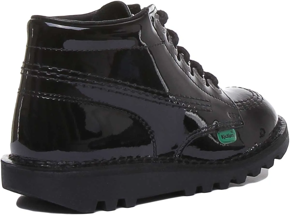 Kickers Kickers Kick Hi In Black Patent in Infants UK Size 5 - 12