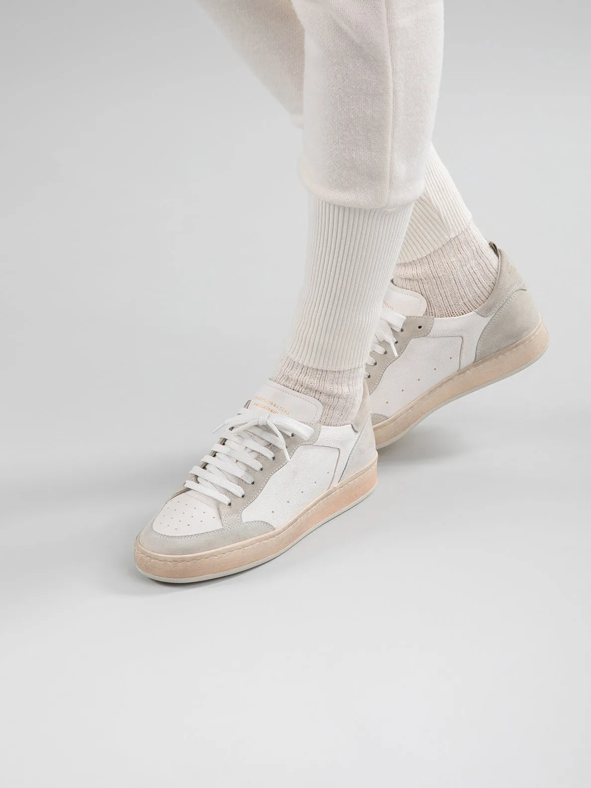 MAGIC 101 - Bicolor Leather and Suede Low Top Sneakers