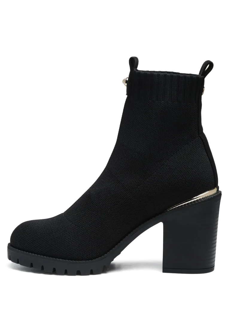 Medusa Knitted Block Heeled Ankle Boot