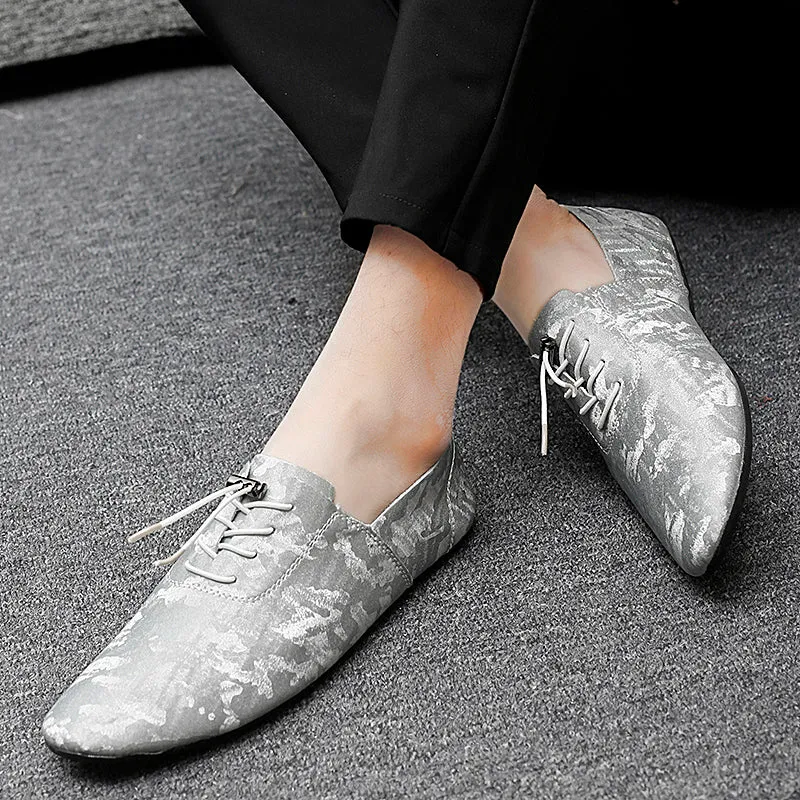 Men's Business Casual Party Formal Pointy Toe Flat Shoes | 2028