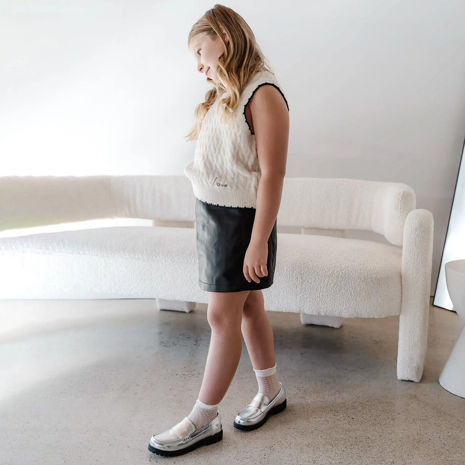 Miss Lydia Loafer in Silver - Kids