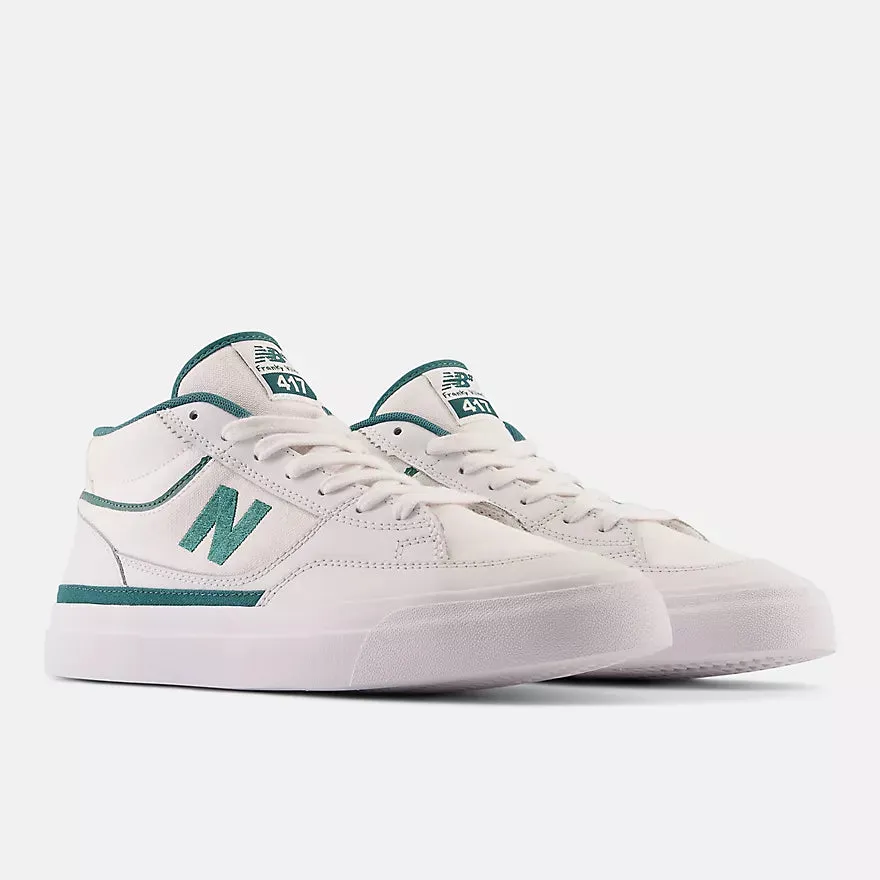 New Balance Numeric Franky Villani 417 Skateboard Shoes - White / Vintage Teal