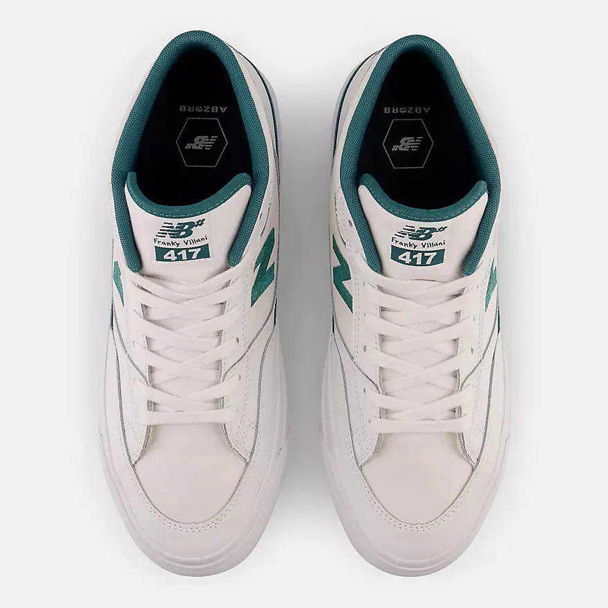 New Balance Numeric Franky Villani 417 Skateboard Shoes - White / Vintage Teal