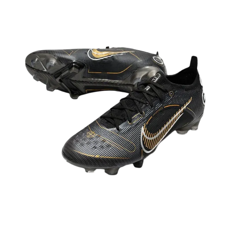 Nike Mercurial Vapor 14 Elite FG Black Metallic Gold Metallic Silver - Goatkits Boots