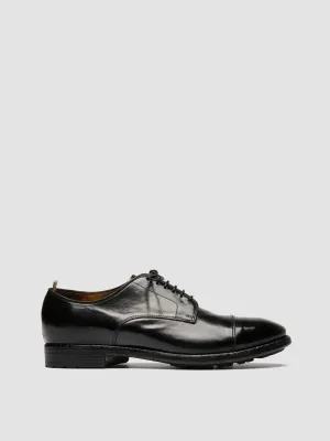 PRINCE 608 - Black Leather Derby Shoes