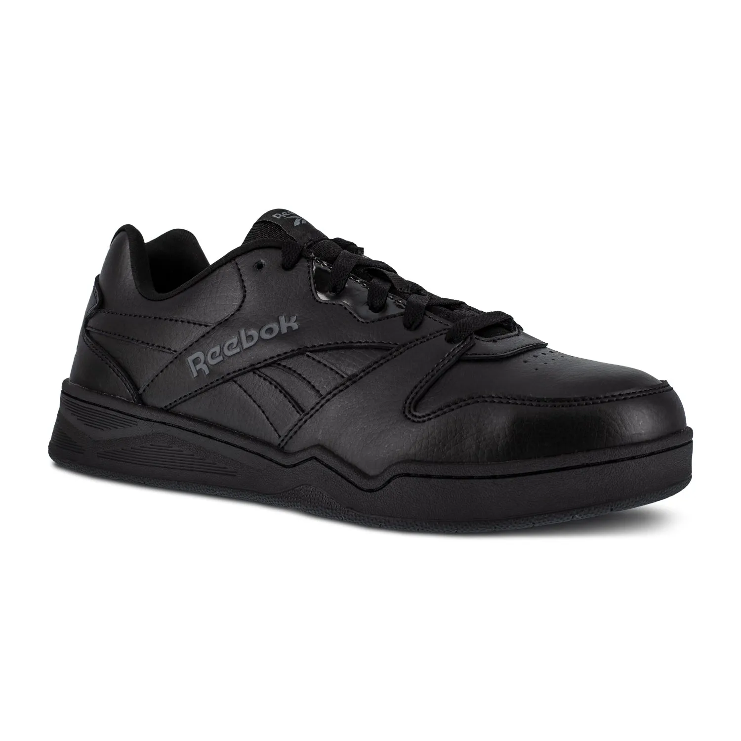 Reebok Womens Black Leather Work Shoes Low Cut Sneaker CT