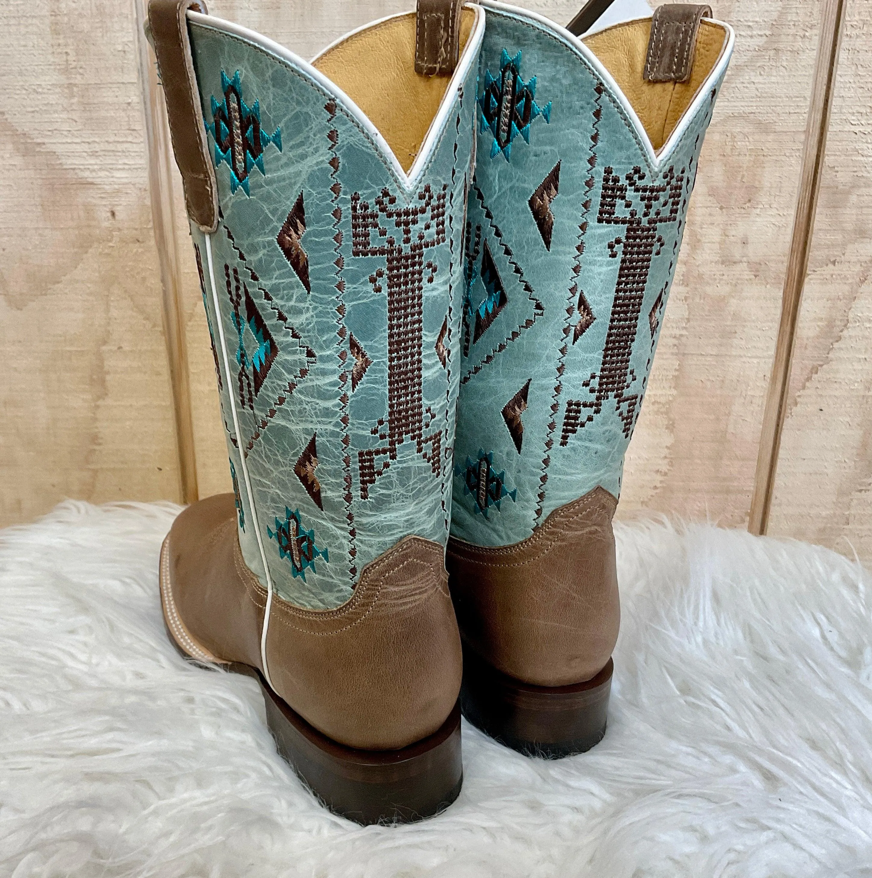 Roper Women's Out West Square Toe Brown Cowgirl Boots 7016-8381