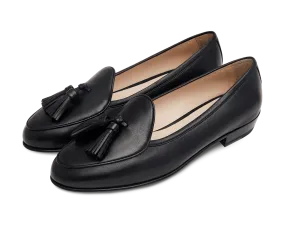 Sagan Tassel Loafers in Black Nappa