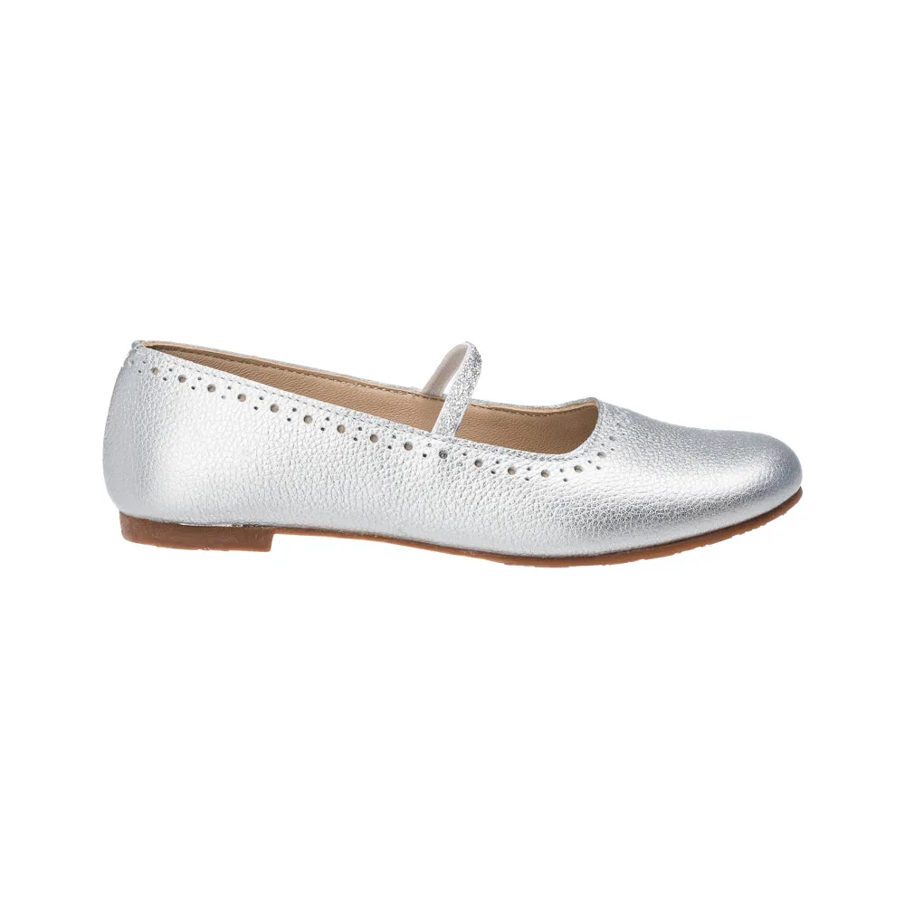 Sasha Ballerina Flat Silver