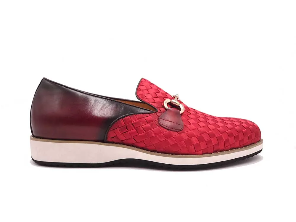 Satin Weave Leather Bit Loafer