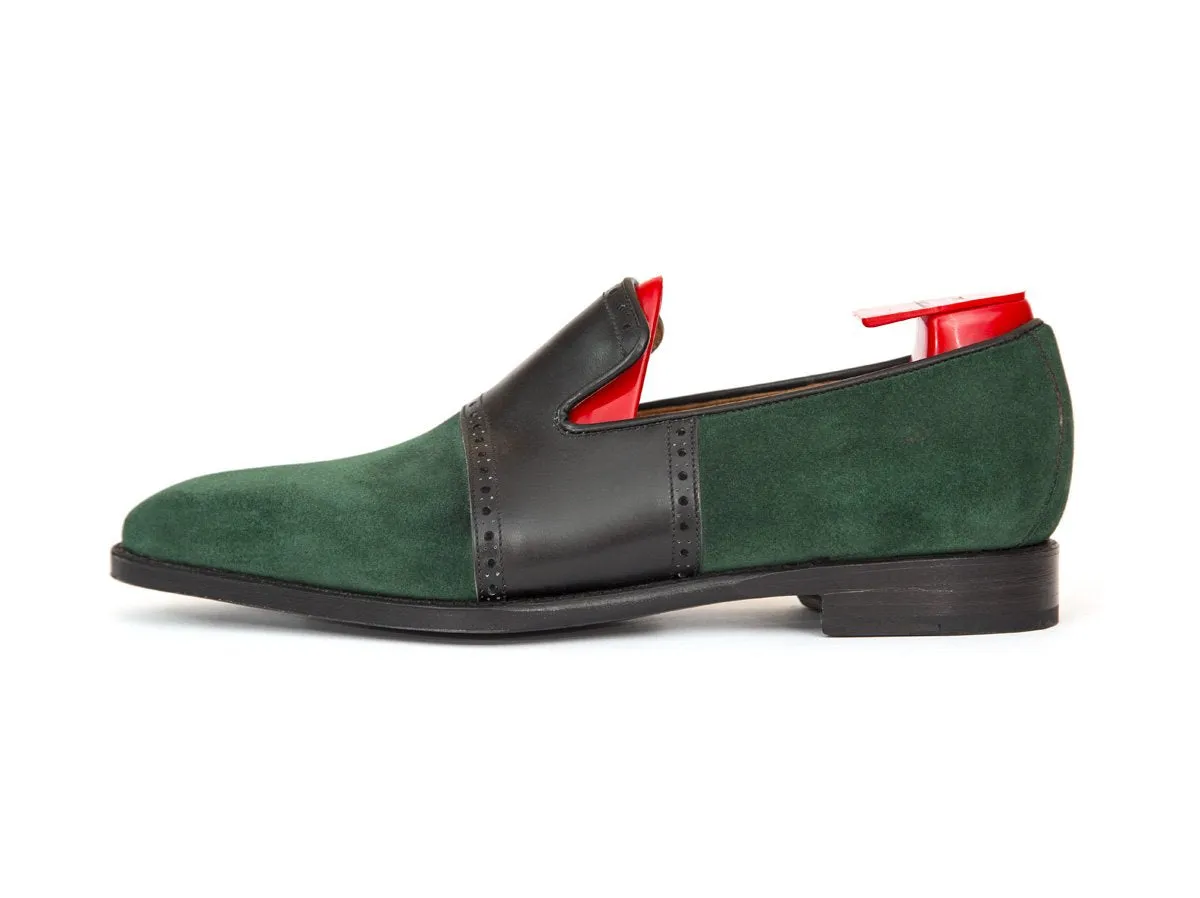 Shoreline - MTO - Bottle Green Suede / Black Calf - MGF Last - Single Leather Sole