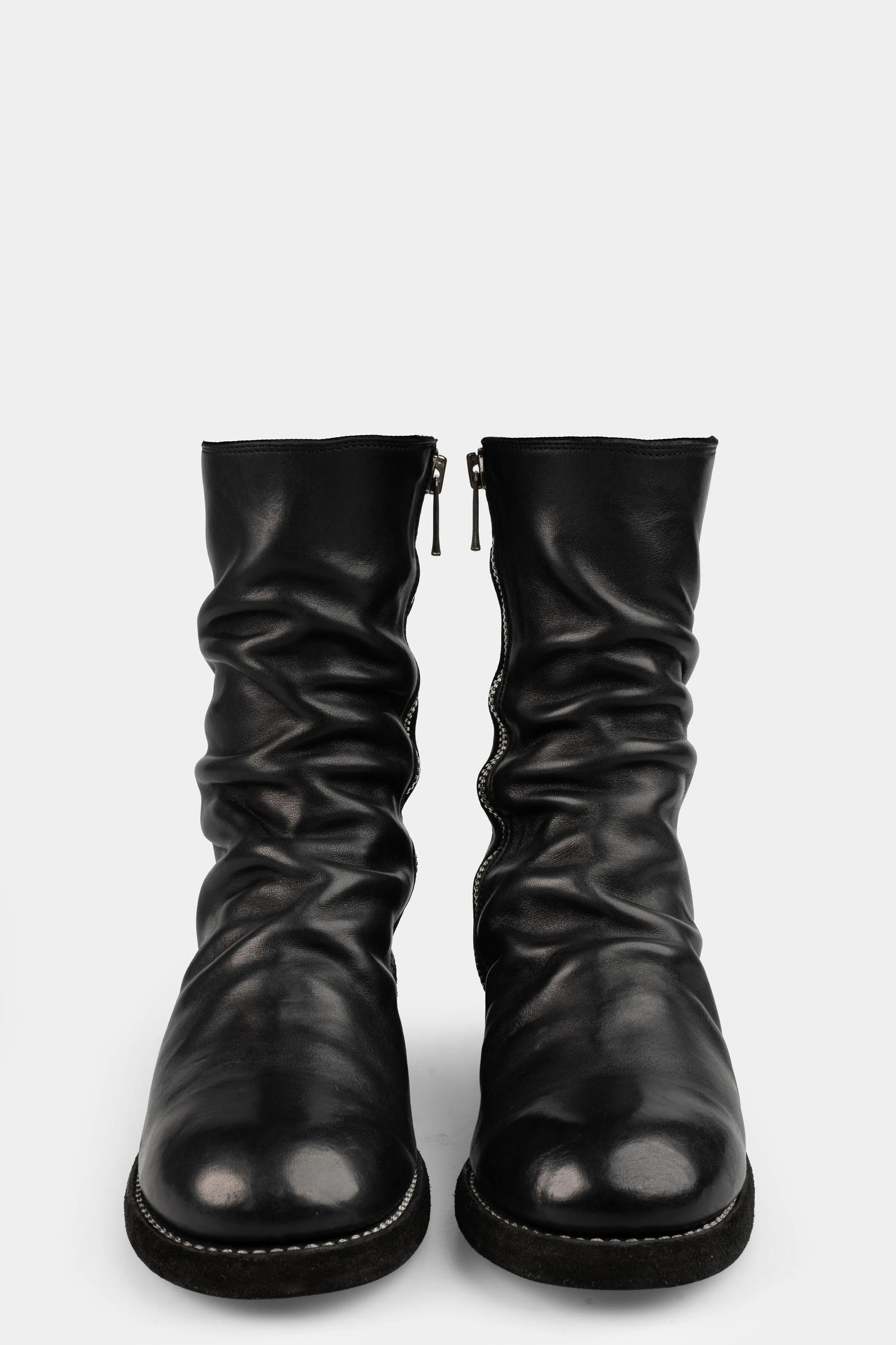 Side zip mid-top leather boots | 798LZX