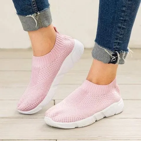 Soft women's sock shoes knitting shoesslip on sneakers breathable tennis shoes