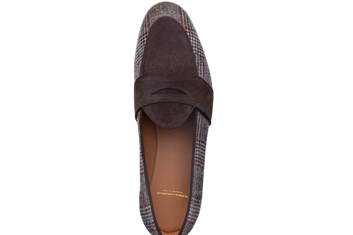 TANGERINE 9 TARTAN COCOA BELGIAN LOAFERS